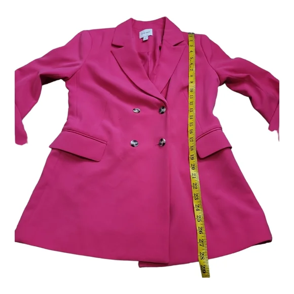 Nine West 80's hot pink fuchsia oversized Barbie Blazer jacket shoulder pads 4 - Picture 11 of 17
